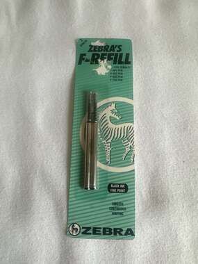 Zebra F-Refill 0.7mm Fine Point Black Ink Ballpoint Pen Refill 2-Pack